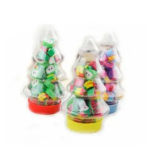 Mini gommes à crayons mignonnes en forme d'arbre de noël pour enfants, meilleur cadeau de noël bon marché, papeterie de nouveauté, boîte de rangement, 2023