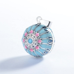 Mamá bebé mejor regalo de joyería Vintage flor Bola de los deseos collar de Bola mexicana - Product Image 2