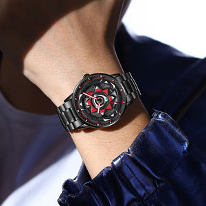Reloj de pulsera deportivo de cuarzo con movimiento giratorio creativo de la serie Drop Shipping Car, de acero inoxidable negro, para hombre, regalo para parejas. - Product Image 6