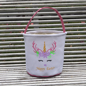 Cestas <span class=keywords><strong>de</strong></span> Pascua <span class=keywords><strong>de</strong></span> Unicornio Multicolores, Adornos Personalizados para el Hogar, Conejito Bordado, Cubo para la Búsqueda <span class=keywords><strong>de</strong></span> Huevos <span class=keywords><strong>de</strong></span> Pascua - Product Image 5