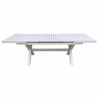 Table à manger extensible moderne pour l'extérieur, structure entièrement en aluminium, table à extension automatique pour jardin, patio, terrasse de villa
