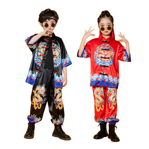 Récitation de poésie Hip-hop Étudiants de la maternelle Performance Costume de style chinois pour enfants Hanfu pour garçon - Product Image 5