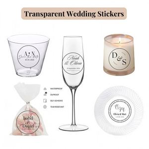 Custom Clear Adhesive Vinyl Stickers Digital Printing Personalized Letters Handmade Wedding Favors Modern <b>Waterproof</b> <b>Labels</b> - Product Image 6
