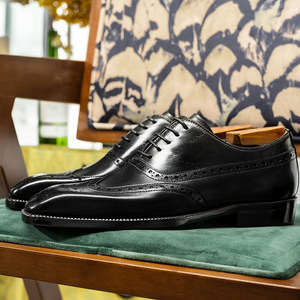 Sapatos de Negócios Masculinos de Couro Genuine de Alta Qualidade Design Plano Fashion Aumentador de Altura Oxfords Estampa Animal com Cadarço - Product Image 4