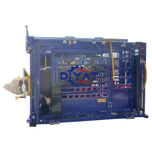 high quality mobile cattle hoof trimming chute cattle squeeze crusher cattle handling machine with weighing scale