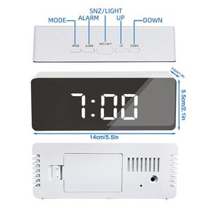 Desk & Table Clocks Hot Sale Gift <b>Mirror</b> Modern Multi-function Bedroom Office Led Digital Snooze Alarm Clock - Product Image 2