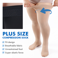Chaussettes de compression respirantes à logo personnalisé, à bout fermé, hauteur cuisse, pour varices, 15-20 mmHg, pour la course et la position debout, vente en gros