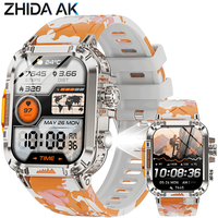 KR100 Outdoor Herren Smartwatch 1200mAh Akku 2,01 Zoll HD-Bildschirm BT-Anruf LED-Taschenlampe 1ATM Wasserdicht 107 Sportmodi OEM