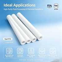 Tubo hueco de PTFE de 6 mm/10 mm, tubo neumático de PTFE blanco, resistente a la corrosión y a altas temperaturas, para equipos de laboratorio y maquinaria