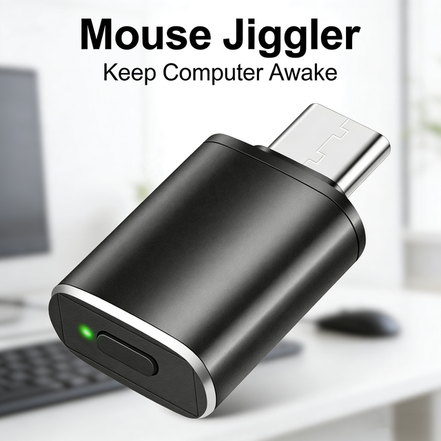 USB C Computer Auto Mouse Mover Shaker Mouse Jiggle With Button
