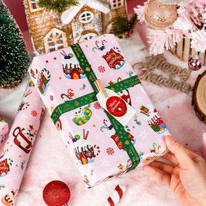 Christmas Wrapping Paper Reversible <b>Pink</b> Cup Design 17 In X 32.8 Ft Gift Craft Holiday Use - Product Image 5