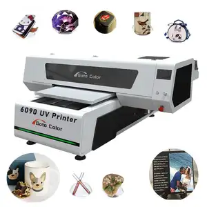 I3200 Printer UV multifungsi, Printer 3D Inkjet UV Flatbed 6090 dengan glitter untuk Mug botol cangkir kayu plastik