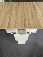 Mesa de comedor plegable con estante de almacenamiento y un cajón, una puerta, mesa de cocina móvil, mesa versátil extensible, ahorro de espacio