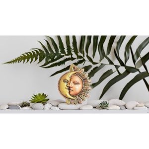 PARIJAT HANDICRAFT Vastu Fengshui Collection Tenture Murale Lune Demi Visage Décorative Tenture Murale En Métal Fait Main Art Mural pour - Product Image 6