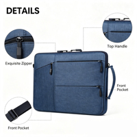 Housse pour ordinateur portable Oxford imperméable, fine et légère, avec plusieurs poches, sacoche de transport pour ordinateur professionnel, pour le bureau et le quotidien