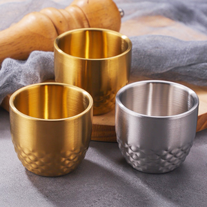 Hui-e HighQuality 304 Taza de doble pared de acero inoxidable Taza a prueba de calor para restaurante y hogar - Product Image 2