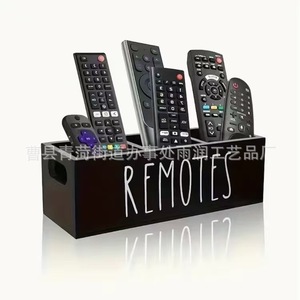 Caja de almacenamiento con control remoto, organizador de escritorio de madera maciza de 18L con compartimentos para uso en el hogar y la oficina - Product Image 2