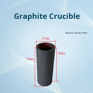 Creuset en graphite de haute pureté, fin et haut, pour la fusion et l'analyse des métaux précieux, résistant aux hautes températures et à la corrosion - Product Image 2