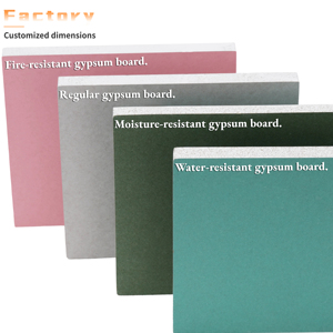 Bán thường xuyên tấm thạch cao 1220*2440mm 9mm 12mm phân vùng giải pháp moistureproof chống thấm nước chống cháy giấy mặt thạch cao - Product Image 3