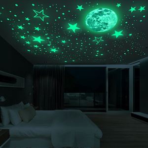 Luminous Moon Stars Wall <b>Stickers</b> Glow in the Dark 3D <b>Bubble</b> Dot Star for Home Kids Room Ceiling Decor Fluorescent Wall <b>Stickers</b> - Product Image 2