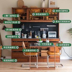 Aparador de madera maciza con gabinete de pared giratorio, juego de 2 piezas, muebles de comedor que ahorran espacio para apartamentos pequeños - Product Image 3