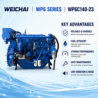 Motor Diésel Marino WEICHAI WP6 WP6C140-23 de 103 kW, 140 HP, 2300 rpm, Eficiente en Consumo de Combustible, para Barcos de Pesca con Propulsión Confiable