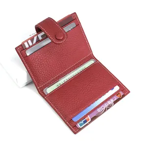 Portafoglio tascabile sottile da donna con portamonete rosso con portamonete rosso