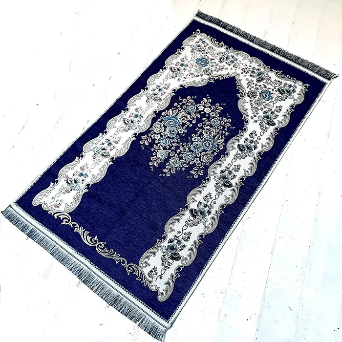 Erkekler kadınlar için yüksek kalite taşınabilir 110cm x 68cm 100% Polyester saten kalın geleneksel tasarımlar seccade