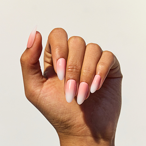 30 pièces de clous à presser en forme d'amande goyave rose dégradé blanc laiteux, ongles artificiels en acrylique épais et <span class=keywords><strong>simple</strong></span> - Product Image 2