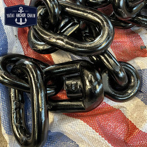 Chaîne d'ancrage à maillons à goujon en acier noir peint, avec anneau pivotant et groupe pivotant neuf, vente en gros d'usine Chine - Product Image 5