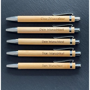 Venta caliente pluma de bambú en blanco grabado personalizado pluma estilográfica de madera promoción bolígrafo de madera Impresión de logotipo personalizado - Product Image 3