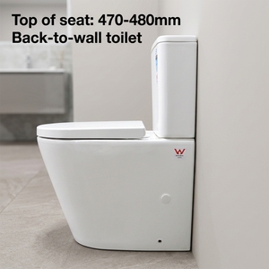 <span class=keywords><strong>WC</strong></span> MWD WaterMark Easy Height, compatible Ambulant, à poser contre le mur, avec cuvette surélevée 460 mm et siège à fermeture douce - Product Image 2