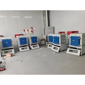 Lab suasana tungku suhu tinggi pemanas listrik 1600C Inlet kotak peredam Gas Harga Oven untuk penelitian