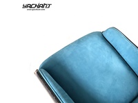 Chaise en Fiber de carbone sèche DITZEL, tissage de carbone forgé et cuir suédé bleu lunaire pour chaise