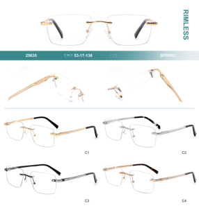Toptan yeni moda çerçevesiz optik gözlük mavi ışık engelleme erkekler için temizle iş çerçevesiz gözlük - Product Image 6