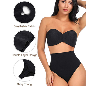 HEXIN Women's High Waist Tummy Control Thong Shaper Panties Slimming Underwear Waist Trainer <strong>Shapewear</strong> Hot Sale Spandex Material - Product Image 2
