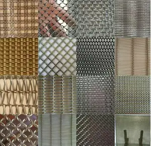 Tirai Jaring Logam Tenun Dekoratif Modern untuk Dekorasi Arsitektur Interior dan Eksterior
