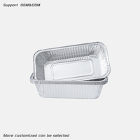 Boîte rectangulaire jetable en aluminium avec couvercle pour la restauration rapide à emporter, écologique, qualité alimentaire