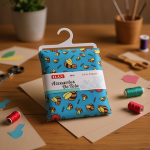 Accessorio in tessuto Ilan 100 cm x 150 cm con stampa ape blu per lavori artigianali - Product Image 2