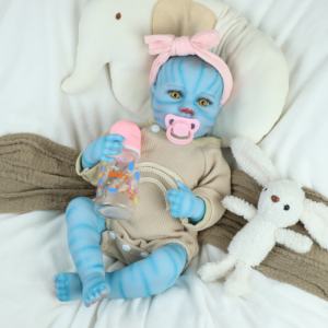 Lifereborn 18 pulgadas 46cm <span class=keywords><strong>Avatar</strong></span>'s Painting Vinyl <span class=keywords><strong>Reborn</strong></span> Dolls Blue Skin Soft Toy <span class=keywords><strong>Bebe</strong></span> Baby <span class=keywords><strong>Reborn</strong></span> Dolls para niños jugando - Product Image 2