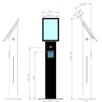 Kiosque portatif ultra-mince de support de QMS S de 15'6 pouces 21.5 pouces