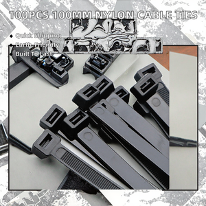 LYZ 100 unidades/bolsa, bridas de nailon autoblocantes personalizadas de 120 mm, ecológicas, blancas y negras, para uso eléctrico, 2.5 mm de ancho, entrega rápida - Product Image 2