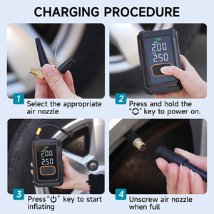 Tiếng ồn thấp 150PSI xe nhỏ có thể sạc lại lốp <span class=keywords><strong>Inflator</strong></span> xm01 thông minh di động lốp máy bơm không khí với ánh sáng khẩn cấp - Product Image 5