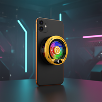 Support de téléphone magnétique avec affichage de la température, refroidisseur RGB, support de bureau flexible portable pour le jeu