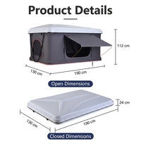 Tente de toit rigide automatique à ouverture rapide, imperméable, pour 2-3 personnes, pour camping sur véhicule, certifiée CE RoHS, directement de l'usine