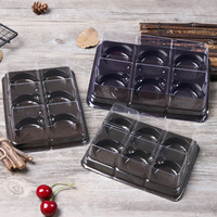 Vente en gros de boîtes à pâtisserie transparentes 2022 avec 6 compartiments, boîte à dessert, emballage alimentaire, boîte en blister PET jetable