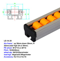 Rel Aluminium Mini Khusus Pabrik, Dapat Disesuaikan, untuk Sistem Rak Alir (Flow Rack)