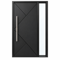 Pintu Masuk Utama Rumah Modern Tahan Badai dengan Sistem Thermal Break, Bahan Aluminium Cor OEM PSL, Pembukaan Manual Model Ayun