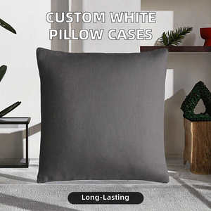 Customized Modern <b>White</b> Polyester Plain Square Throw Pillow Cases Solid Pattern Woven Technics Home Hotel Hospital Use - Product Image 3
