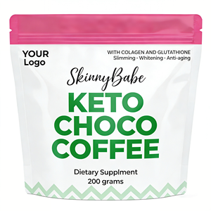 Wiederverschließbarer Stoßfester Geprägter Keto-Schoko-Kaffee Standbeutel Lebensmittelechte Verpackung Feuchtigkeitsbeständig Lichtundurchlässig - Product Image 2